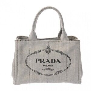 Prada Canapa Gray Denim Handbag